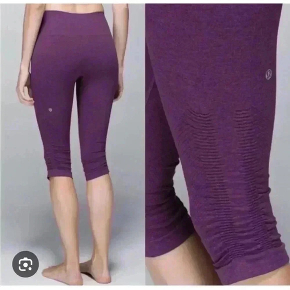 lulemon In The Flow Crop II Heathered Berry - Picture 8 of 8